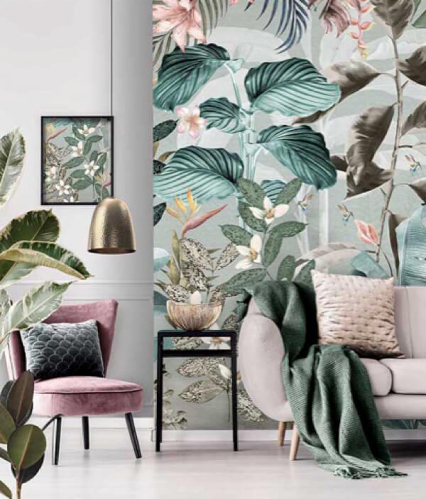 Behang jungle bladeren