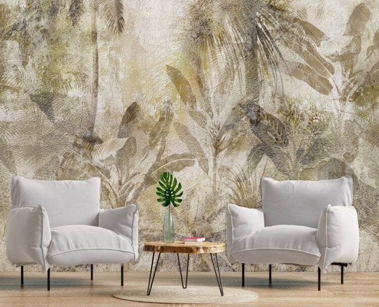 Jungle Behang Grijs