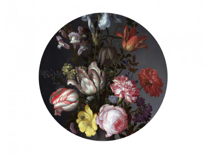 Behangcirkel grote bloemen