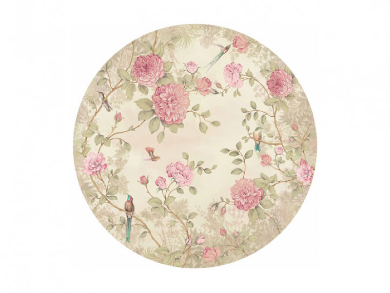 Behangcirkel rozen roze