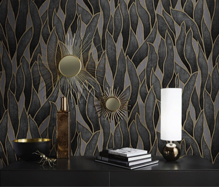 Grafisch behang goud