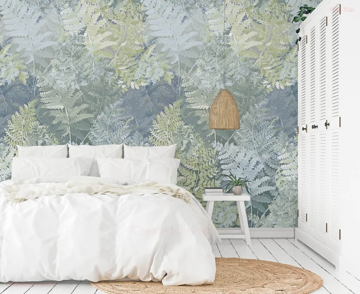 Bladeren behang Groen