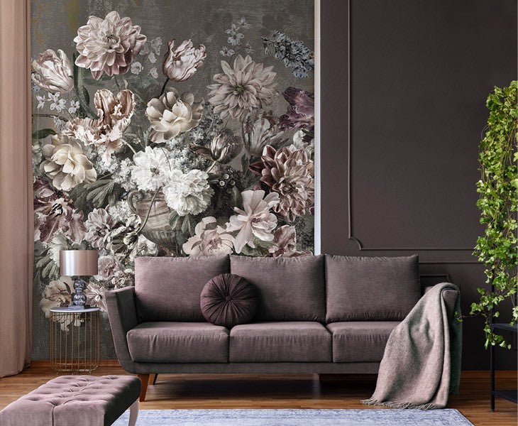 Bloemen behang vintage