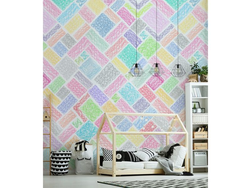 Vrolijk behang zigzag patroon
