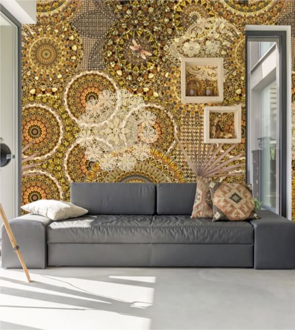 Cirkel Behang Geel