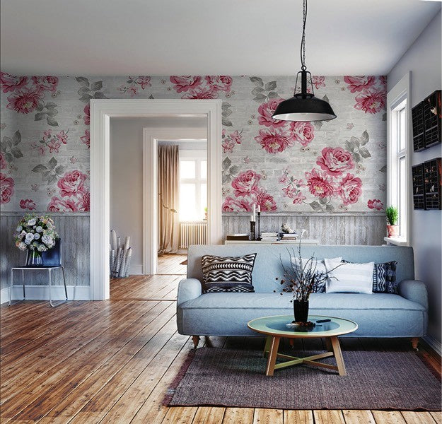Bloemetjes behang