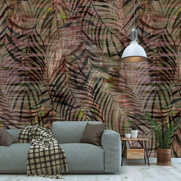 Jungle bladeren behang