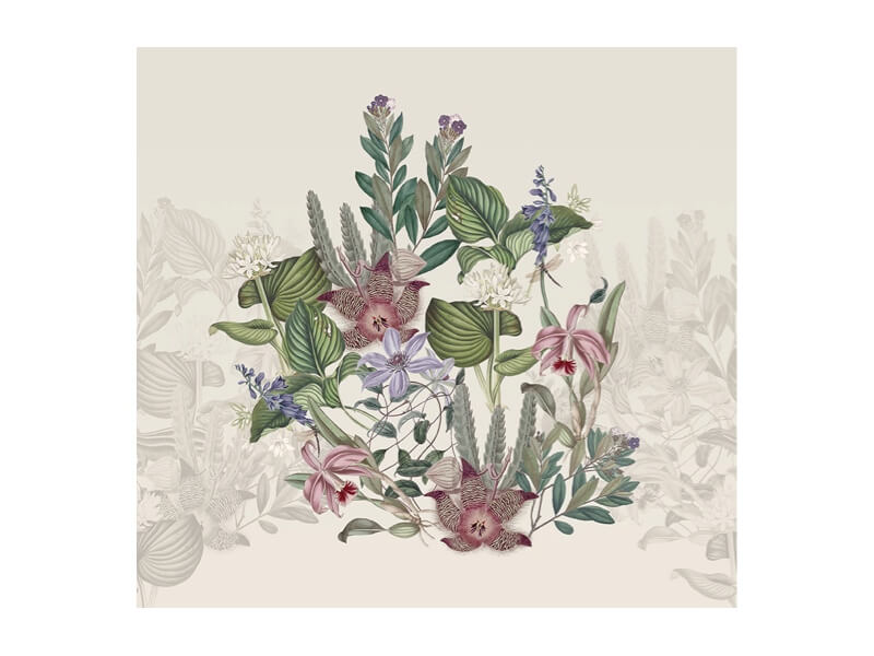 Groen Bladeren Behang Beige