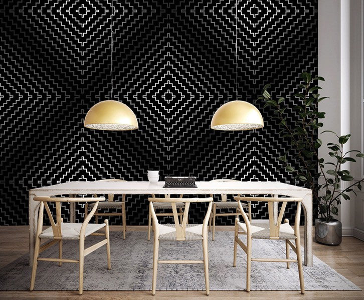 Hypnotiserend zwart/wit behang