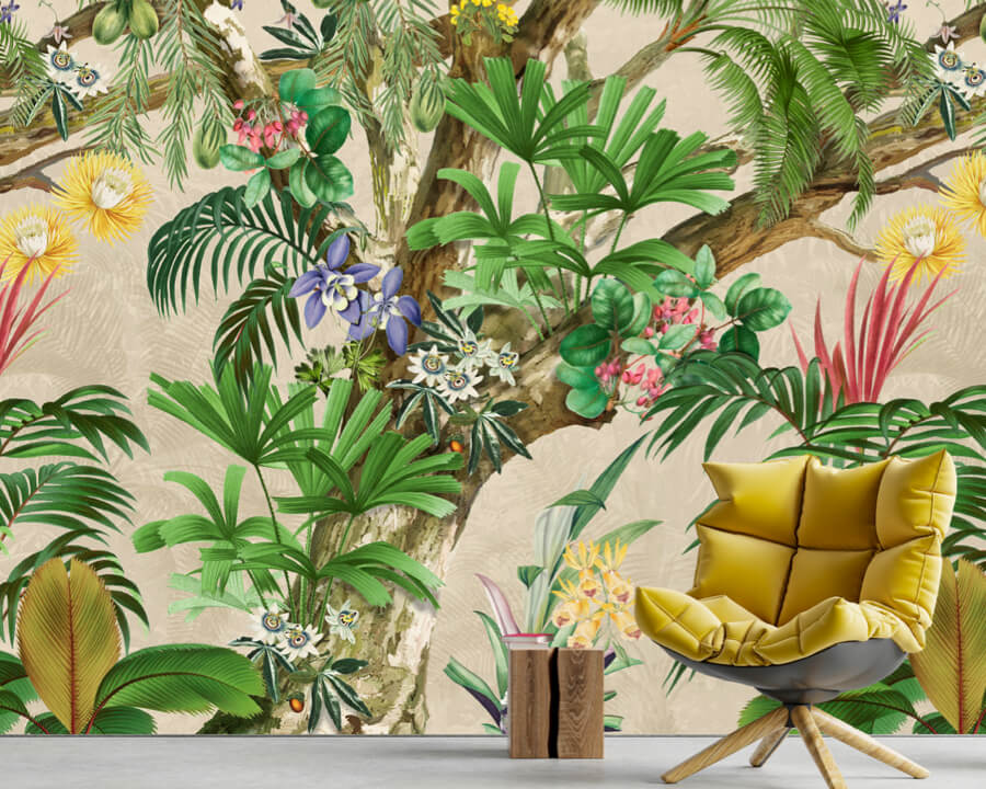 Jungle Behang Beige