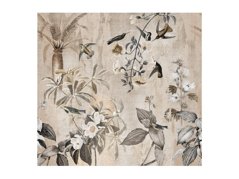 Jungle Behang Vogels Grijs