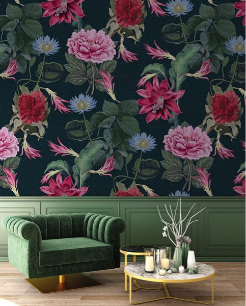 Klassiek bloemen behang