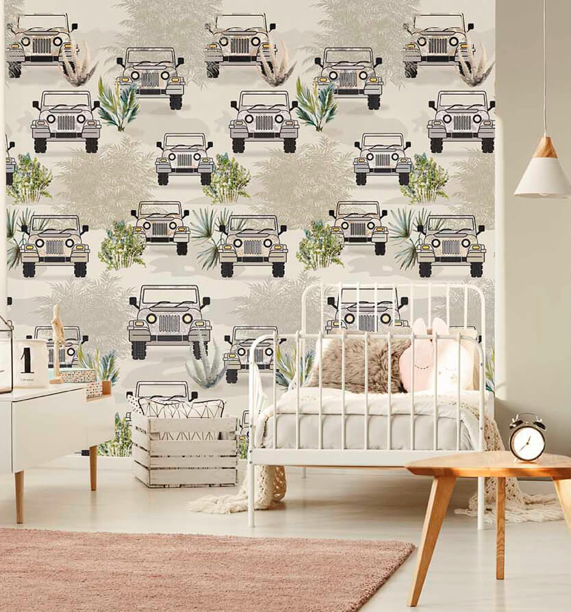 Leger behang kinderkamer
