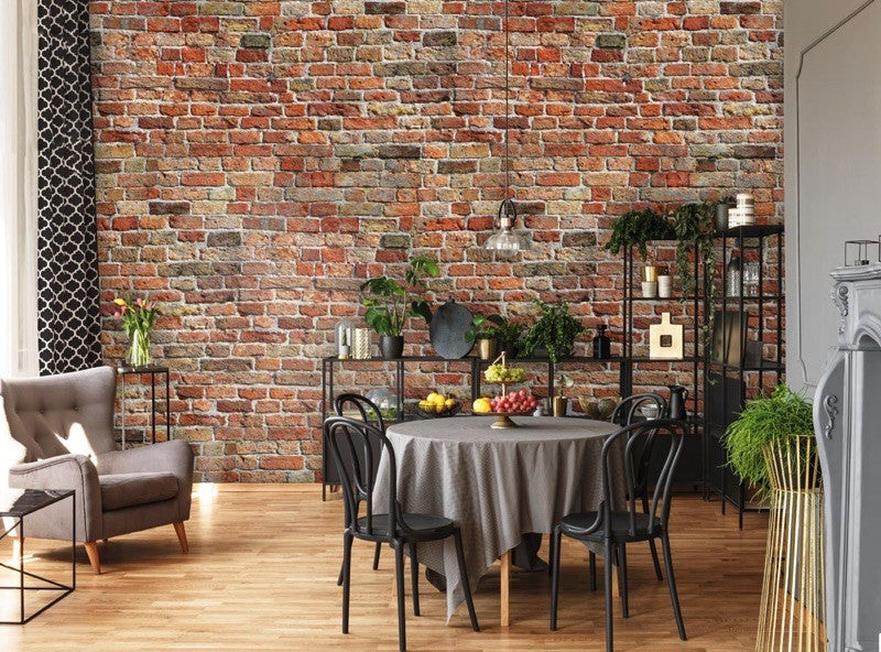 Bakstenen muur behang