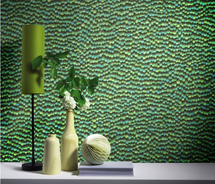 Veren behang groen