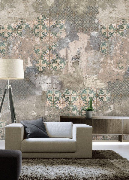 Behang betonlook