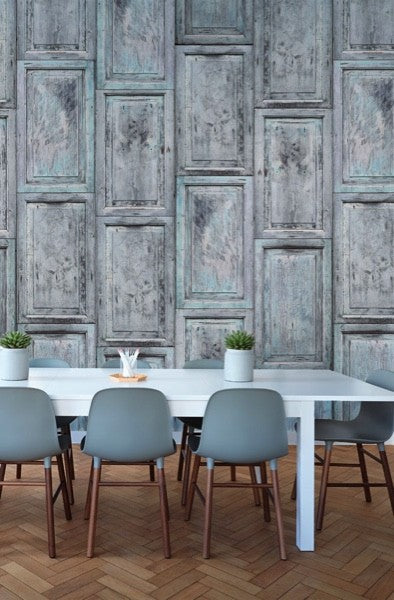 Behang met houtmotief