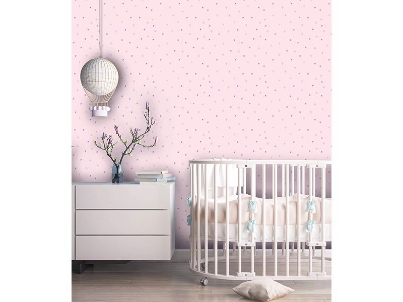 Roze klavertjes behang