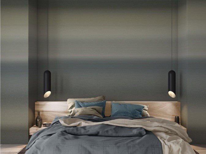 Scandinavisch behang donkerblauw