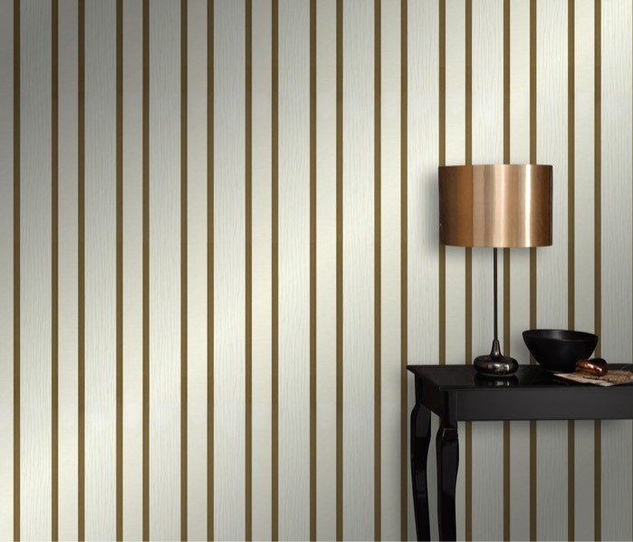 Gestreept behang goud