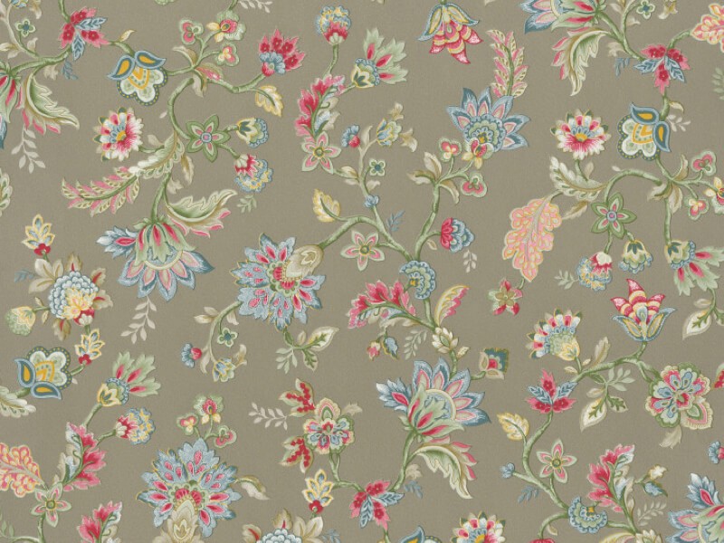 Vintage bloemen behang groen