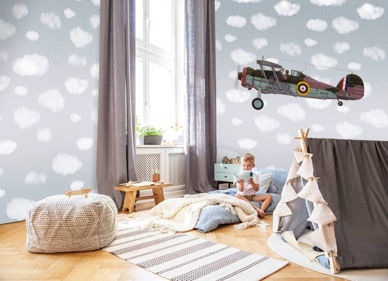 Vliegtuig kinderbehang