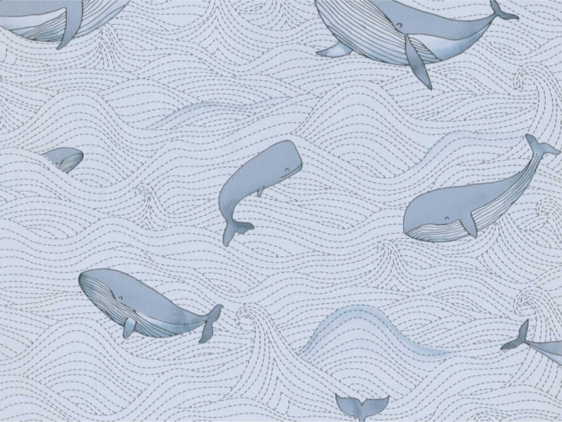 Walvis behang lichtblauw