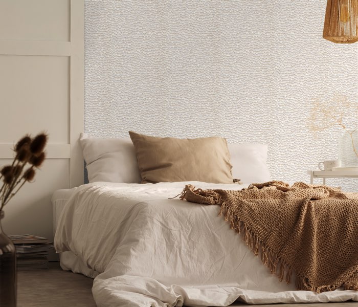 Witte veren behang