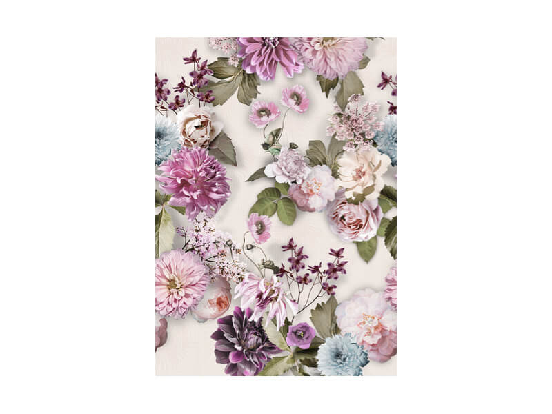 Behang bloemen roze