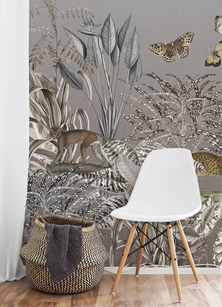 Planten behang met dieren