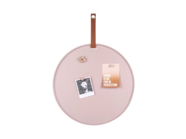Memobord rond licht roze present time
