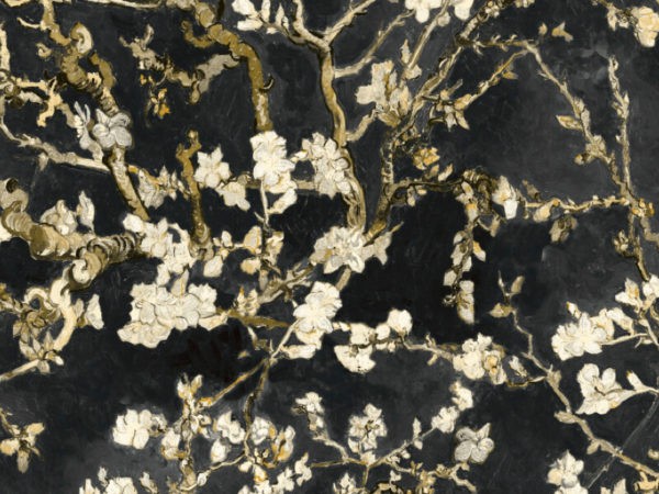 Amandel bloesem behang zwart van Gogh 17145 BN-WALLS