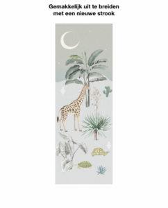 Giraf behang groen - Afbeelding 2