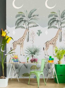 Giraf behang groen INK7638