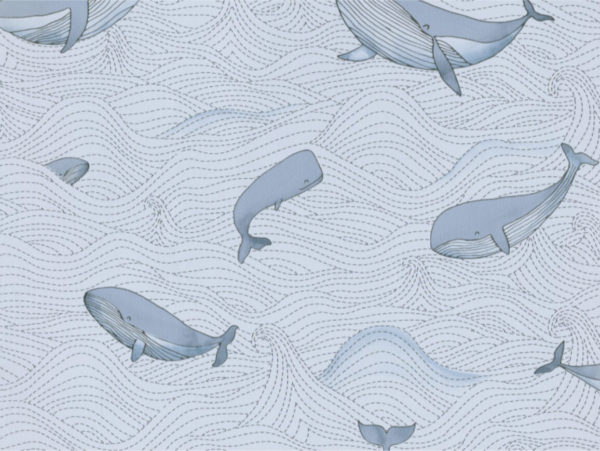 Walvis behang lichtblauw 220731