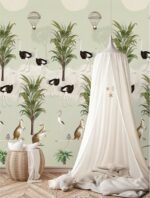 Kinderbehang Struisvogels Groen INK7803 behangexpresse kinderkamer behang